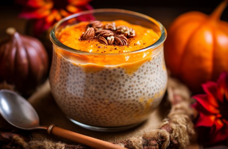 Pompoentaart Chia Pudding: Een vezelrijk ontbijt met herfstsmaak